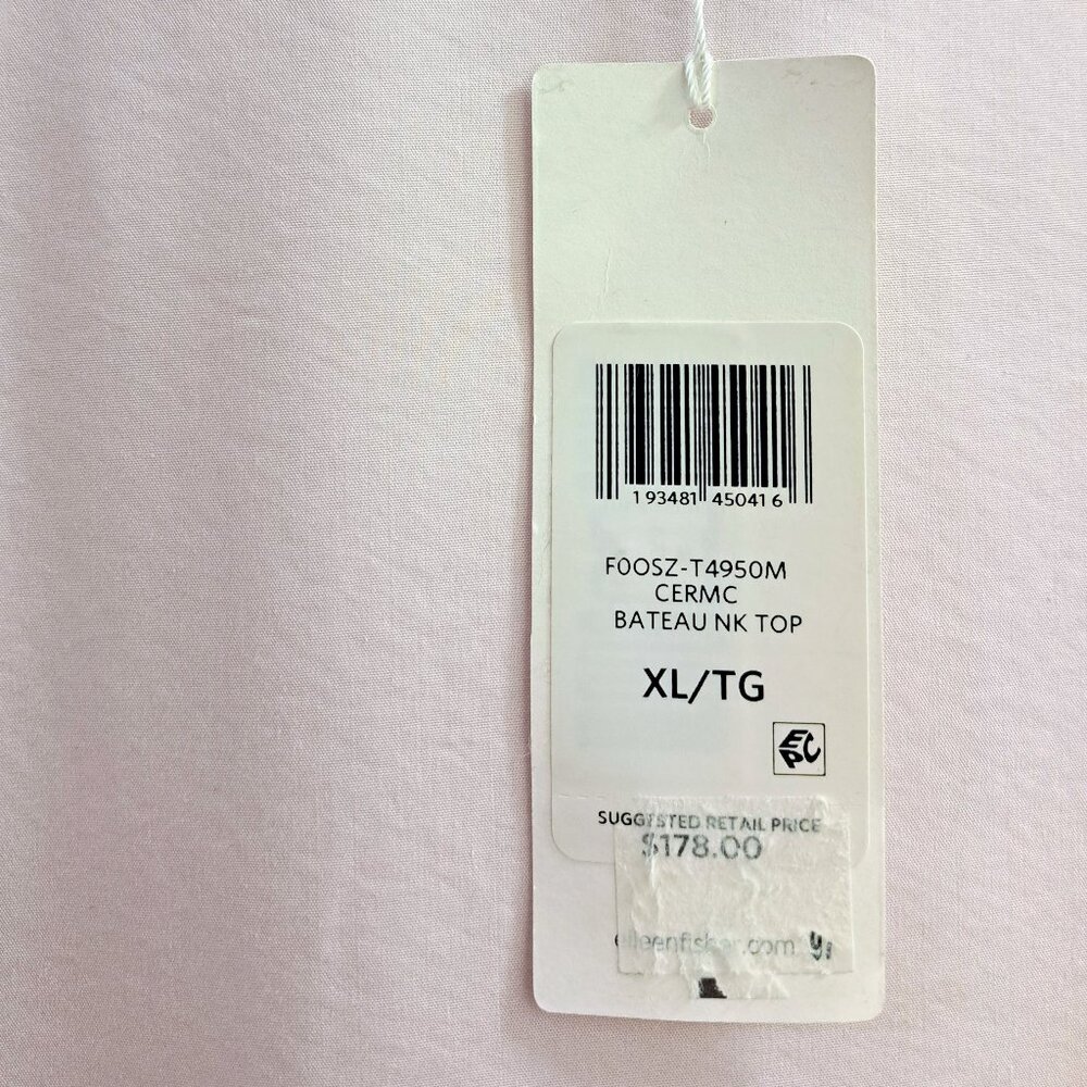 Eileen Fisher Bateau Neck Top Ceramic Size XL - Picture 7 of 7